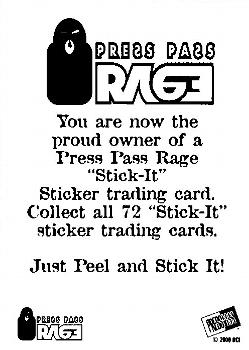2000 Press Pass Rage Extreme Sports - Stick-It Stickers #NNO Mike Escamilla Back